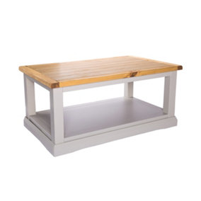 Loreo Light Grey Coffee Table with Shelf