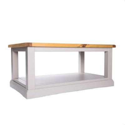 Loreo Light Grey Coffee Table with Shelf