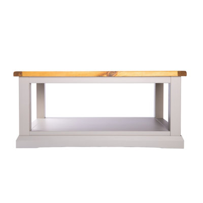 Loreo Light Grey Coffee Table with Shelf