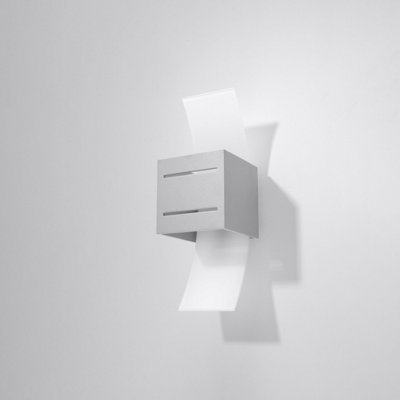 Loreto Aluminium & Glass Grey 1 Light Classic Wall Light