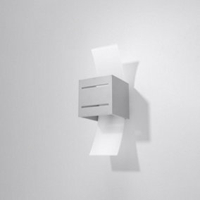 Loreto Aluminium & Glass Grey 1 Light Classic Wall Light