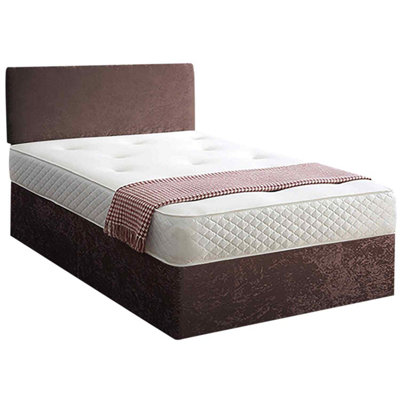 Loria Divan Bed Set with Headboard and Mattress - Chenille Fabric ...