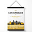 Los Angeles Yellow and Black City Skyline Medium Poster with Black Hanger