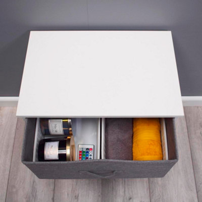 Lotte 2 Drawer Storage Chest in Grey Linen