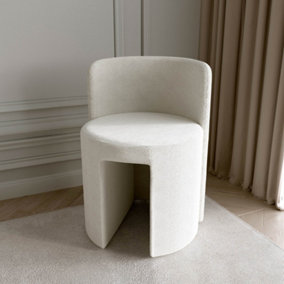 Lottie Ivory Bouclé Stool for Bedroom Living room Home decoration
