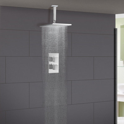 Lotus 2 Dial 1 Way Square Set - Ceiling Head