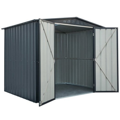 Lotus 8x6ft Double Hinged Apex Metal Garden Shed