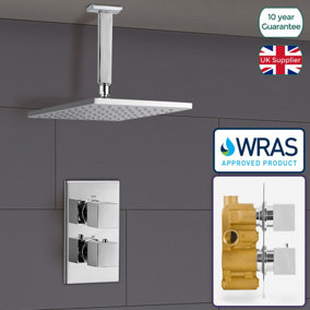 LOTUS BATHROOM CONCEALED THERMOSTATIC SHOWER MIXER ABS SQUARE CHROME HEAD
