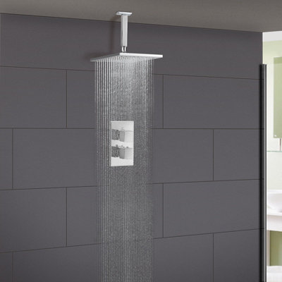 LOTUS BATHROOM CONCEALED THERMOSTATIC SHOWER MIXER ABS SQUARE CHROME HEAD