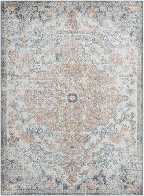 LOU Vintage Traditional Oriental Boho Amber Area Rug 60 x 90 cm