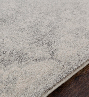 LOU Vintage Traditional Oriental Boho Charcoal Area Rug 200 x 275 cm