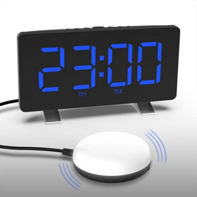 Loud Digital Alarm Clock for Deaf LED Digital Clock with 75 Mirror ...