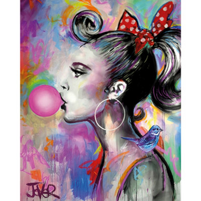 Loui Jover Bubble Girl x at DIY B&Q | Poster I (80cm 60cm) Multicoloured