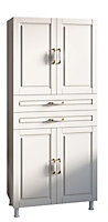 LOUIS 4 Door 2 Drawer Cabinet, White