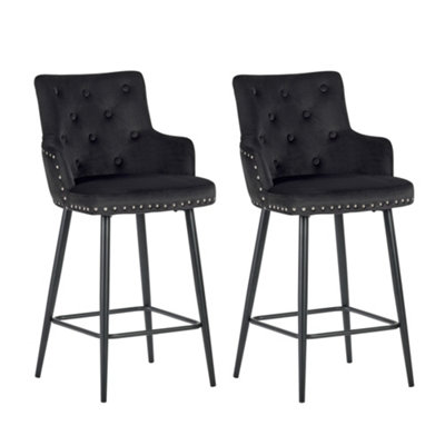 Louis Bar Stool Black (Price Inclusive of 2 Bar Stools) DIY at B&Q