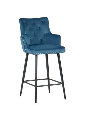 Teal bar store stool