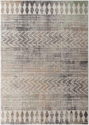 LOUNA Scandi Geometric Dark Grey Area Rug 160 x 215 cm