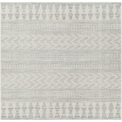 LOUNA Square Scandi Modern Grey/Taupe Area Rug 200 x 200 cm