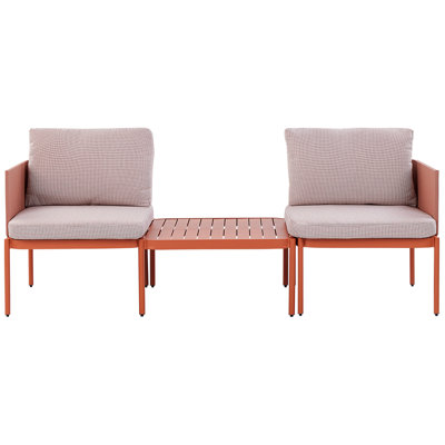 Lounge Set 2 Seater Aluminium Orange TERRACINA