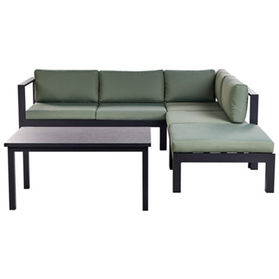 Lounge Set 5 Seater Aluminium Green MESSINA