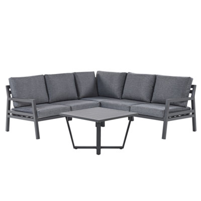 Lounge Set 5 Seater Aluminium Grey VIZZINI