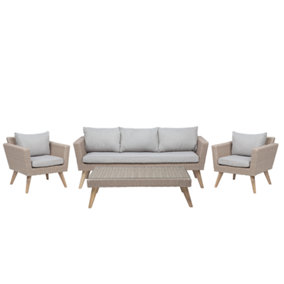 Lounge Set 5 Seater PE Rattan Grey VITTORIA