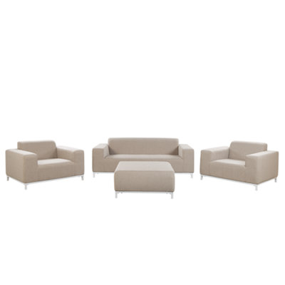 Lounge Set 5 Seater Polyester Beige ROVIGO