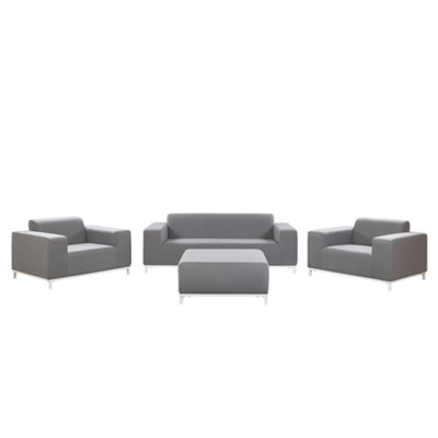 Lounge Set 5 Seater Polyester Grey ROVIGO