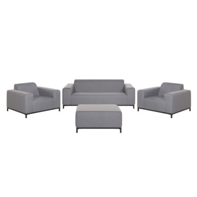 Lounge Set 5 Seater Polyester Grey ROVIGO