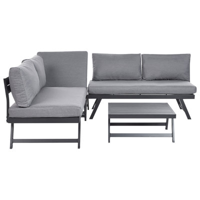 Lounge Set 5 Seater Reversible Aluminium Grey COCCORINO