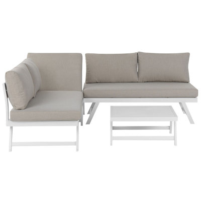 Lounge Set 5 Seater Reversible Aluminium Taupe COCCORINO