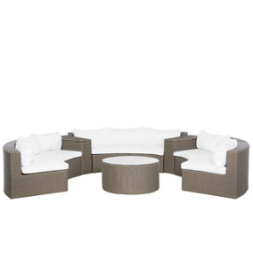 Lounge Set 9 Seater PE Rattan Dark Brown SEVERO