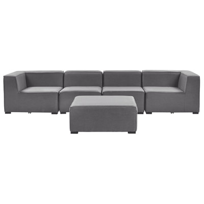 Lounge Set AREZZO Polyester Grey 4 Seater