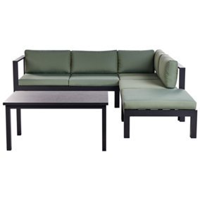 Lounge Set MESSINA Aluminium Green 5 Seater