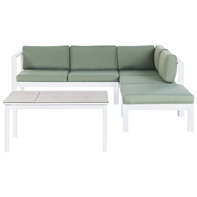 Lounge Set MESSINA Aluminium Green 5 Seater