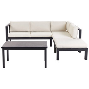 Lounge Set MESSINA Aluminium Off-White 5 Seater