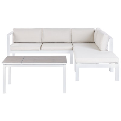 Lounge Set MESSINA Aluminium Off-White 5 Seater