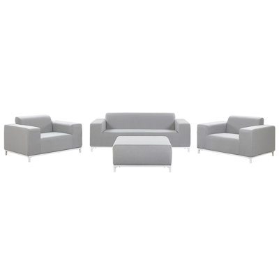 Lounge Set ROVIGO Polyester Light Grey 5 Seater