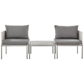 Lounge Set TERRACINA Aluminium Light Grey Reversible 2 Seater