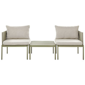 Lounge Set TERRACINA Aluminium Olive Green Reversible 2 Seater