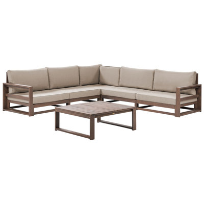 Lounge Set TIMOR FSC Certified Acacia Wood Dark Wood Reversible 5 Seater