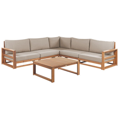 Lounge Set TIMOR FSC Certified Acacia Wood Light Wood Reversible 5 Seater