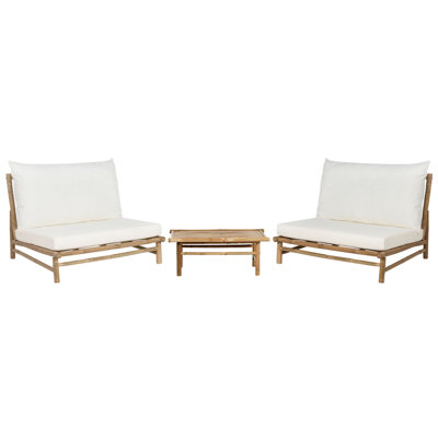 Lounge Set TODI Bamboo Wood Off-White 2 Seater