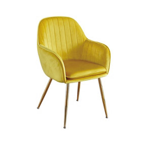 Lourd Chair Ochre Yellow Gold Legs Pack Of 2