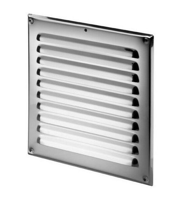 thumbnail image 2 of 165mm X 165mm Metal Air Vent Grille With Fly Screen - Louvre Style, Flush Fit Ventilation Cover 2 of 10