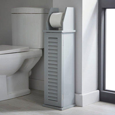 Grey freestanding toilet store roll holder