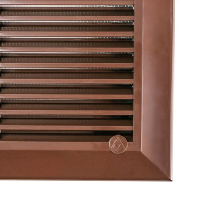 Louvre Vent Duo Smart 90/240 Brown 90mm x 240mm with Fly Mesh
