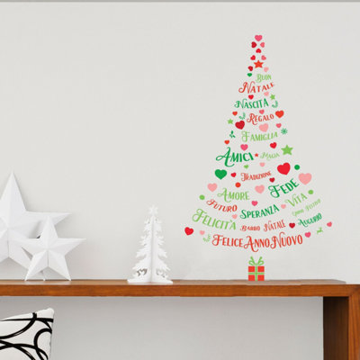 Love Christmas - Italian Quotes Wall Sticker Decals Art Living Room ...