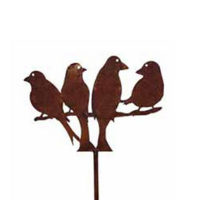 Love Doves 4Ft (Pack of 2) - Hand Made By Traditional Forge, Steel Garden Ornaments, Plant Border Supports - Steel - W10 x H123 cm