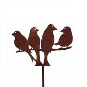 Love Doves 5Ft (Pack of 2) - Hand Made By Traditional Forge, Steel Garden Ornaments, Plant Border Supports - Steel - W10 x H170 cm